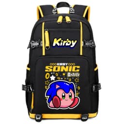 Kirby Cartoon Print Student Backpack Large Capacity Travel School Bag for Kids Teens