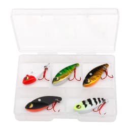 GOBASS 5pcs Mini Metal VIB Blade Jig Fishing Lure 25mm 3g Sinking Vibration Artificial Baits Spoon Vibe for Bass Pike Perch
