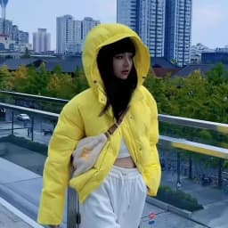 Chic Winter Cotton Coat Cropped Jackets Women Warm Design Parkas Puffer Jacket Bow Tie Streetwear Cold Jacket Winter Clothes