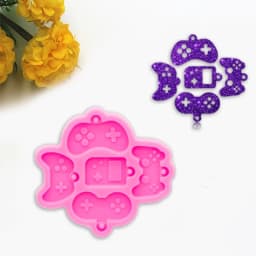 Shiny Glossy Silicone Resin Molds Game Handle Keychain Mold DIY Keychain Pendant Jewelry Epoxy Resin Crafting Molds