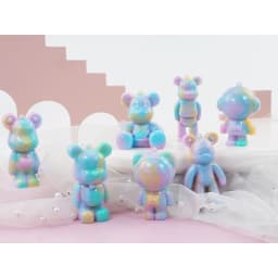 DIY Crystal Epoxy Silicone Mold Cute Sitting Stand Bear KeyChain with Hole Jewelry Pendant Mirror Silicone Resin Mold