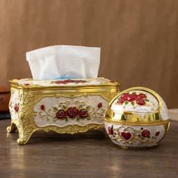 European light luxury pressing toothpick container Tissue box set household living room office tissue storage box Toothpick box