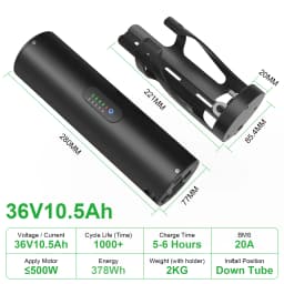 36v 10.5ah Bottle EBike Battery 48V 36V 7Ah 10.5Ah 9Ah Electric Bicycle18650 Batteries Pack for 250W 350W 500W Motor Kit