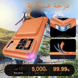For iPhone 17 Pro Max With Card Holder Sliding Camera Cover And Stand Phone Case, Anti-Fall PC+TPU Wallet Case-Orange