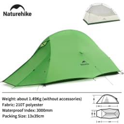Naturehike 2026 New Cloud Base Tent Ultralight Waterproof Large Foyer Shelter Tent Travel 1-2 Person Portable Camping Tents
