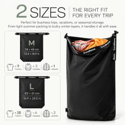 Luggage Vacuum Compression Bag Pump Free Reusable Vacuum Storage Bag 70% Space Save Waterproof Travel Clothes Sealed Packing Bag