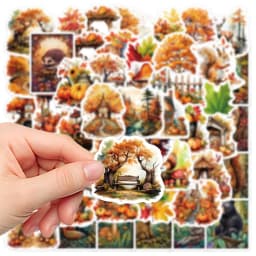 10/30/50PCS Forest Cute Squirrel Sticker Waterproof PVC Decorative Phone Cases Laptop Cup Stationery Box Scrapbook Luggage Decal