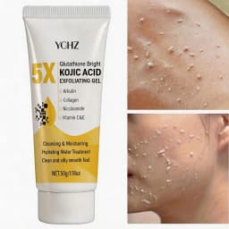 Kojic Acid Deep Cleansing Exfoliating Gel, Evens Out Skin Tone, Eliminates Dark Spots and Dullness, Long-Lasting Moisturizing, Cleans Pores - Non-Greasy, Suitable for Both Men and Women - Whitening and Moisturizing, for Day and Night Use, 50g