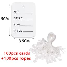 100pcs 3.5x5cm Kraft Paper Tags White Price Labels Color Blank Cards for DIY Jewelry Retail Clothes Size Tag Store Hang Labels