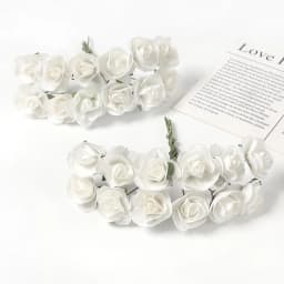 Mini Artificial Rose Bouquet Paper Fake Flowers for Home Decor Wedding Decoration Christmas New Year 2023 Ornaments Accessories