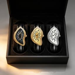 Surrealist Art Melting Clock Watch Unique Soft Time Quartz Wristwatch with Leather Band Creative Fashion Watch for Men Women