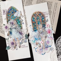 10Pcs Moonlight Sonata Decorative Sticker Retro Ice Crystal Flower Window Scrapbooking Material Label Diy Diary Album Planner