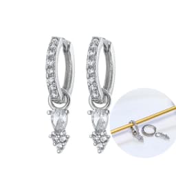 925 Sterling Silver Ear Needle White Zircon Silver Series Earrings ins Tassel Pendant Hoop Earrings For Women Advanced Jewelry