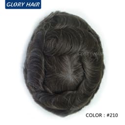 OS106 0.05-0.06mm Male Thin Skin Double Knot Hair Toupee 100% Density Indian Human Hair Prosthesis For Bald Men Hair Loss