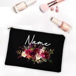Bridesmaid Teacher Mother Gift Personalized Custom Name DIY Wedding Party Canvas Makeup Case Cosmetic Bags Zipper Toiletry Pouch
