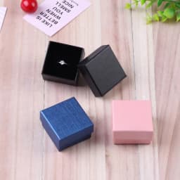 24 Square Jewelry Travel Organizer Gift Box with Black Sponge Eco Friendly Small Favors Ring Storage Box 5x5cm Cardboard Case