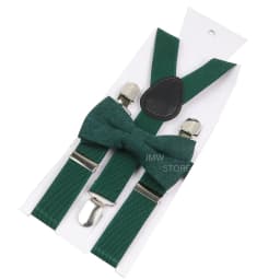 Adjustable Elastic Leather Suspenders Bowtie Set Men Women Sage Green Braces Straps For Wedding Y-Back Shirt Accessories Gift