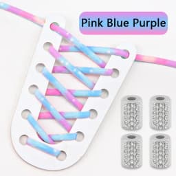 Elastic Round Printed Shoe Laces Diamond Metal Buckle No Tie Shoelaces Without Ties Shoelace for Sneakers Woman Man Shoestrings