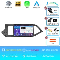 Android 16 For KIA PICANTO Morning 2011 2012 2013 2014 2015 2016 Carplay Auto Multimedia Car Radio Navigation Player WIFI+4G DSP