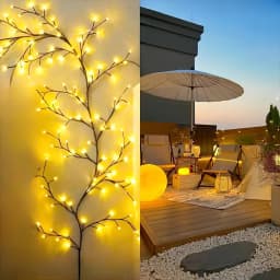USB Powered Willow Vine Lights 72/96 LED Bendable Branch Lights Indoor Decorative Lighting for Christmas Halloween Easter