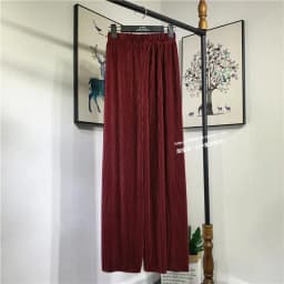 Women's Summer Chiffon Wide Leg Pants Casual Candy Color Loose Long Pants Lady Chic Solid Color High Waist Wide Leg Trousers