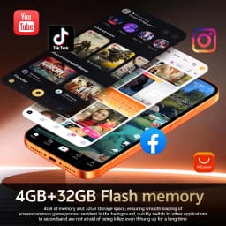 IVMI Global Vision 17Pro Max Smartphone Android 4GB RAM 32GB ROM 8+16MP Face ID 4G Network Google Play Store Mobile Phones