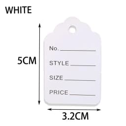 100pcs 3.5x5cm Kraft Paper Tags White Price Labels Color Blank Cards for DIY Jewelry Retail Clothes Size Tag Store Hang Labels