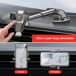 Suction Cup Car Phone Holder Stand Long Arm Sucker Mobile Phone Mount GPS Navigation Bracket For iPhone 16 15 14 Xiaomi Huawei
