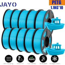 JAYO 10 Rolls PETG Filament 175mm 3D Printing No Bubbles No Drawing Smooth Multiple Colors Optional for 3D Printing 1.1kg/1roll