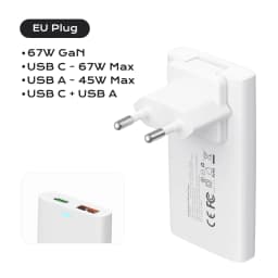 67W GaN USB C Fast Charger Quick Charge 4.0 PD3.0 PPS Portable Type C Ultra Thin Charger For iPhone Samsung Macbook Laptop