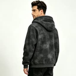 Men Oversized Hooded Sweatshirt Outer Jackets Men Seasonal Daily Loose Pullover Tops Men Soft Thick Knitted Hooded Sweatshirts