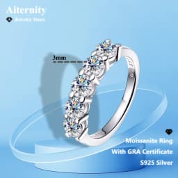 Moissanite S925 Ring With GRA Certificate Band Anniversary Wedding Gift For Man Or Women
