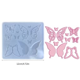 Resin Shaker Mold Flowers Small Flexible Pendant for Keychain Hollow Silicone Mold Epoxy Jewelry Making Pendant Quicksand Mould