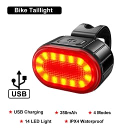 Front Rear Bike Lights Rechargeable Bicycle Cycling USB Flashlight for Bicycle Lighting Front/Rear/Set Bike Accessories