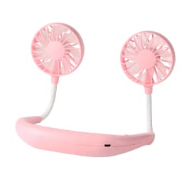 USB Rechargeable Mini Sports 3-Speed Adjustable Neck Dual Fan Home OfficeOutdoor Travel Portable Hanging Neck Fan