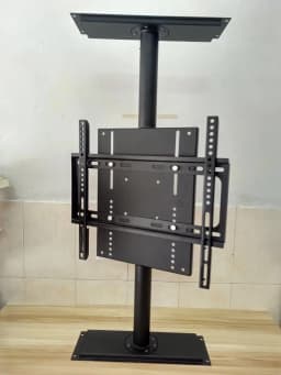 360° Rotating TV Cabinet Stand Heavy Duty Height Adjustable 80-100cm for 26-72" TVs Partition Wall Cold Rolled Steel