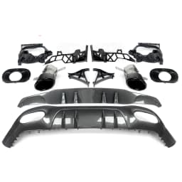 Rear Diffuser Lip For Mercedes Benz W177 A35 AMG Line Style 2018+ Back Bumper Spoiler Splitter With Exhaust Pipe Tips A200 A180