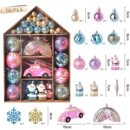 70pcs Christmas Balls Ornament Set Xmas Tree Hanging Pendant 2023 Christmas Decoration for Home New Year Gift Noel Navidad Natal