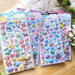 1 pc/4 pcs Cute Marine Fish Shark 3D Relief Stickers Scrapbooking Diy Journal Cute Stationery Sticker School Gift