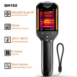 GOYOJO GH192 GH340 Thermal Camera, 320 X 240 2.8" LCD Screen, Dual-Camera Thermal Imaging Camera with 2MP Visual Camera Infrared Cameras for HVAC Electrical Building Inspection