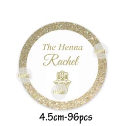 Custom Henna Water Bottle Labels Stickers Self Adhesive Candy Wrap Bridal Shower Decor Personalized Text