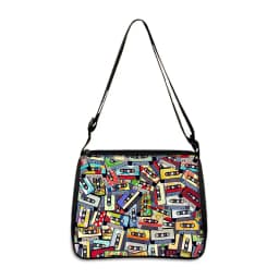 Cassette Tape Recorder Printing Handbag Back To 80s 90s Women Shoulder Bags for Travel Underarm Leisure Adjustable Crossbody Bag