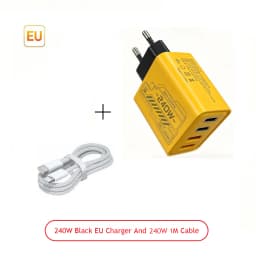 240W GAN Mechanical Fast Charger Multi Port USB Power Adapter Travel Charger Yellow Black White Available EU US Plug