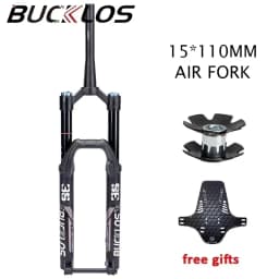 BUCKLOS 27.5 29inch Air Suspension Fork MTB Downhill E-Bike AM Forks 180mm Travel Boost Bicycle Fork Rebound 110*15mm Dual Crown