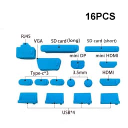 16pcs/set Colorful Silicone Anti Dust Plug Cover Stopper Type C Laptop Dustproof USB Port HDMI RJ45 Interface Waterproof