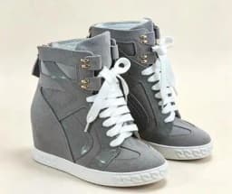 Two-Tone Snake Print Wedge High Top Sneakers Women Genuine Leather Lace Up Hidden Wedge Ankle Boots Platform Casual Shoes Lady
