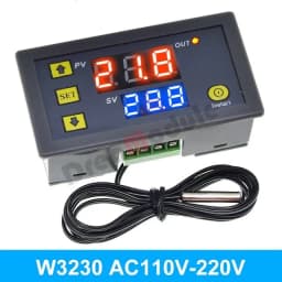 W3230 DC 12V 24V AC110-220V Probe Line Digital Temperature Control LED Thermostat Regulator Heat/Cooling Control Thermoregulator