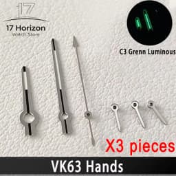 VK63 Hands High Quality VK63 Watch Hands Racing Hands C3 Green Luminous Watch Hands VK 63 Quartz Movement Men's Watches Parts