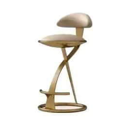 Designer Light Luxury Bar Chairs Italian High Stool Home Stainless Steel Cafe Kitchen Backrest Bar Chair Creative Bar Furniture