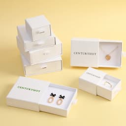 50-500pcsCustom Logo White Drawer Box Paper Cardboard Jewelry Box with Foam Inner Necklace Bracelet Ring Ring Earring Box
